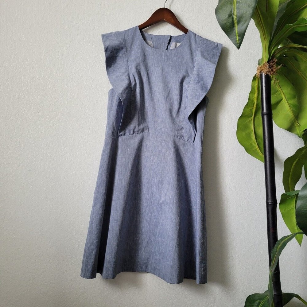 A Loves A Womens Side Zip Back Tie Blue Dress Size 6 NWOT